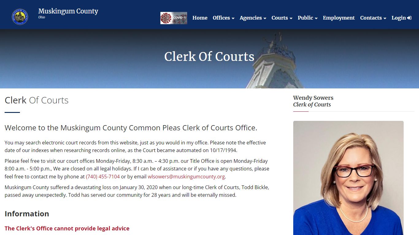 Muskingum County Clerk Of Courts - Common Pleas Court