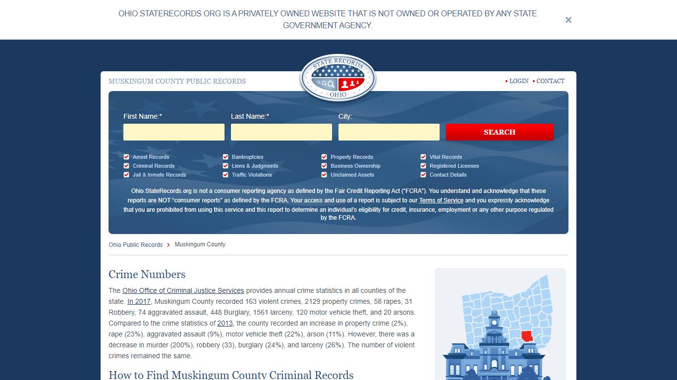 Muskingum County Arrest, Court, and Public Records | StateRecords.org